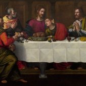 Plautilla Nelli (1524-1588), The Last Supper, 1550s,  Oil on canvas, 7 x 2 meter. Basilica of Santa Maria Novella, Florence, Italy. Copyright: Plautilla Nelli, Public domain, via Wikimedia Commons.