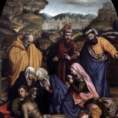 Plautilla Nelli (1524-1588), Lamentation with Saints, 1550, oil on panel, 288 x 192 cm, Museo di San Marco, Florence, Italy. Copyright: Web Gallery of Art.